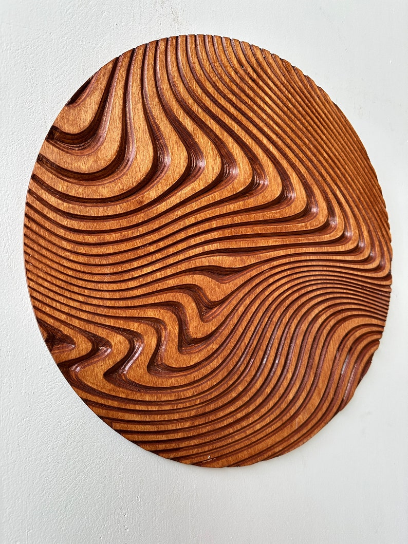 Carved Geometric Circle Wall Decor Varnish Finish