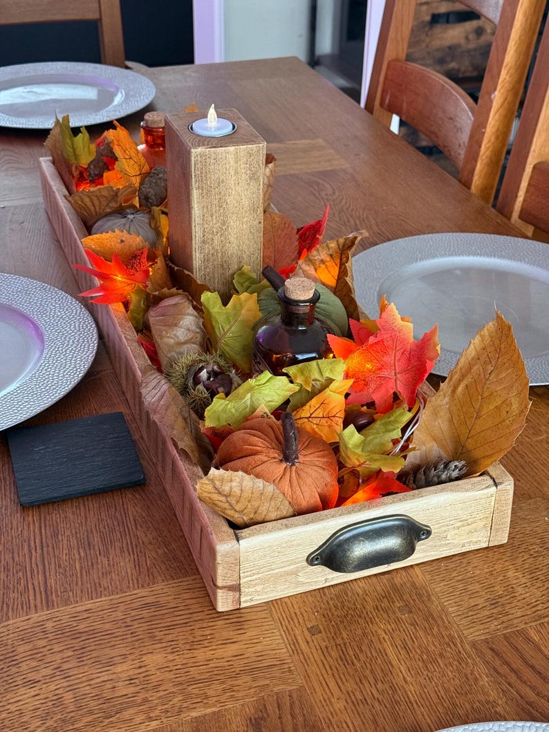 Reclaimed Wood Centrepiece Tray 50cm Compact Size