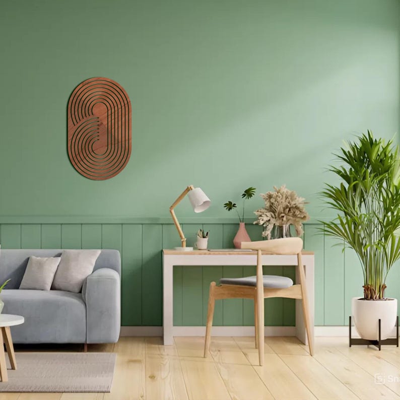 Boho Wood Wall Hanging Adhesive Mount Detail