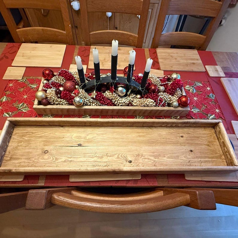 Reclaimed Wood Tray Beeswax Polish Detail