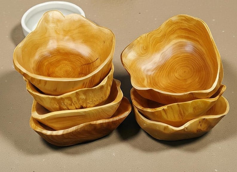 Natural Edge Acacia Wood Bowl Tung Oil Finish