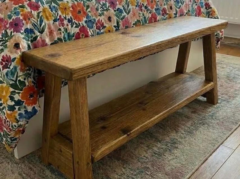 Reclaimed Scaffold Board Bench Bedroom Setting