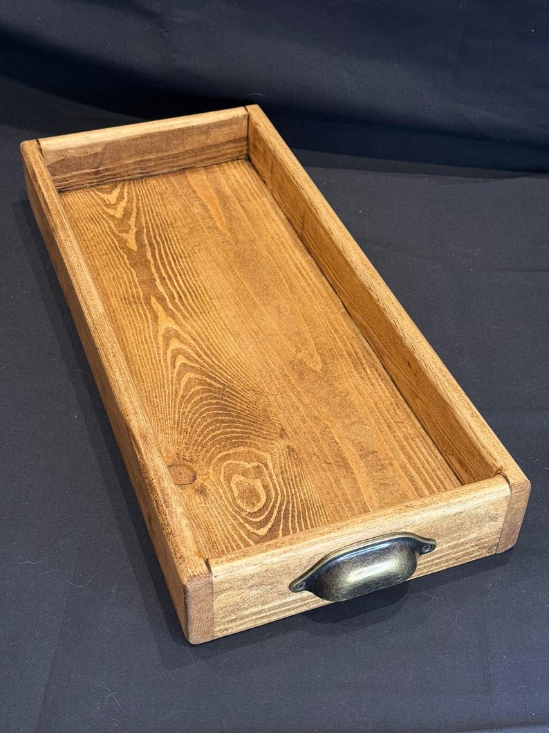 Reclaimed Wood Tray Natural Edge Detail