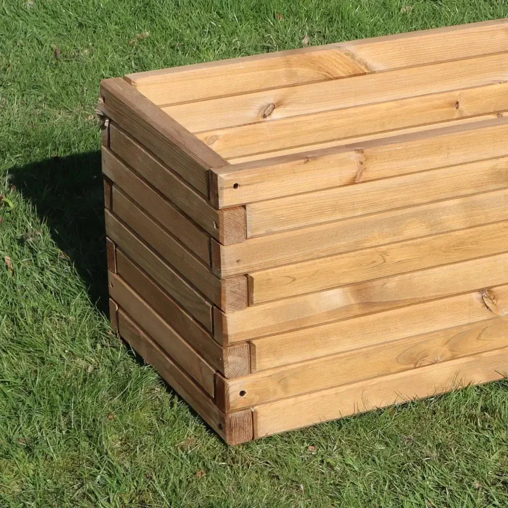Pine Raised Wooden Trough Planter with Feet